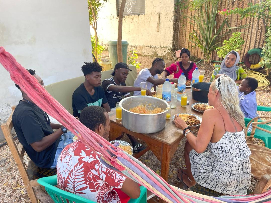 Shared meal at the Kilimani family compound